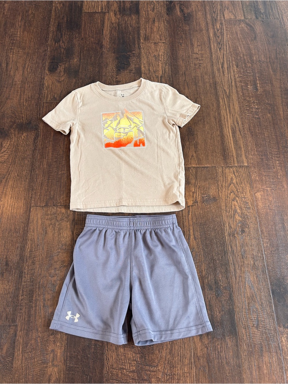 Under Armour Cream Toddler Tee with Black Logo